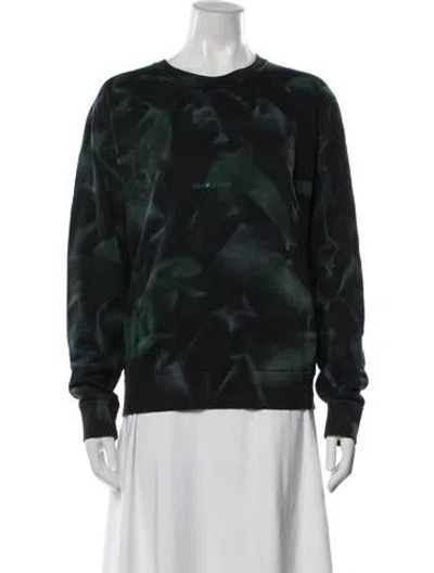 Pre-owned Saint Laurent Tie-dye Print Crew Neck Sweater In Green