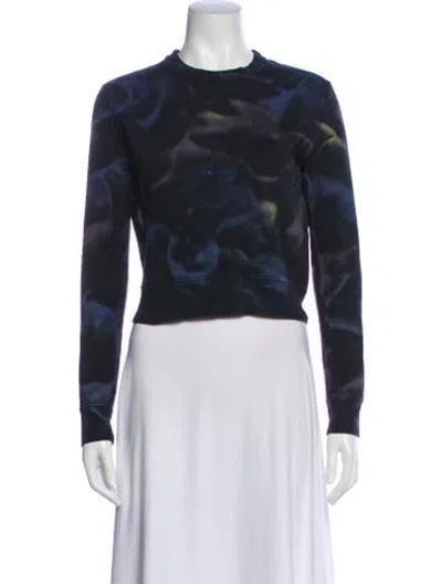 Pre-owned Saint Laurent Tie-dye Print Crew Neck Sweatshirt In Gray