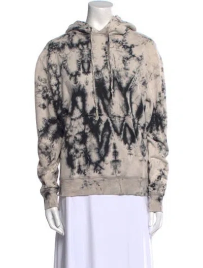 Pre-owned Saint Laurent Tie-dye Print Crew Neck Sweatshirt In Neutral