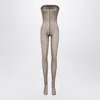 Saint Laurent Jumpsuit Tights In Brown