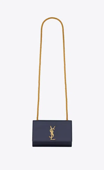 Saint Laurent Timeless Blue Leather Shoulder Handbag For Women In Navy