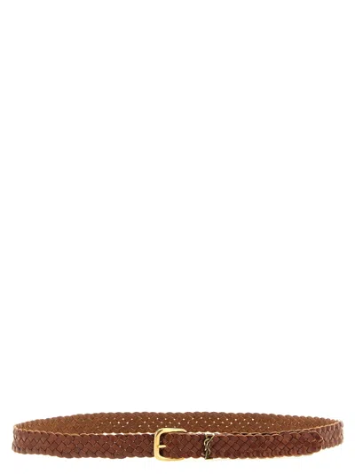 SAINT LAURENT TINY CASSANDRE BELTS BROWN