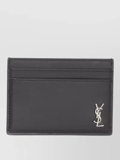 Saint Laurent Tiny Cassandre Calfskin Leather Cardholder