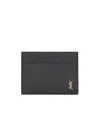 Saint Laurent Tiny Cassandre Card Case In Black