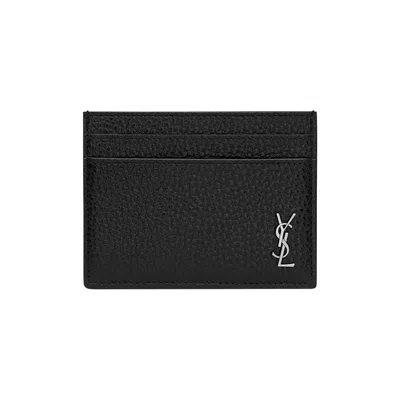 Pre-owned Saint Laurent Tiny Cassandre Card Case 'nero' | Black | Men's Size Onesize