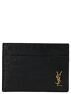 Saint Laurent 'tiny Cassandre' Card Holder In Black