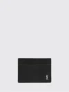 Saint Laurent Men Tiny Cassandre Cards Holder In Black