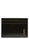 Saint Laurent Initials Side Logo Card Holder In Black