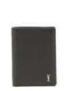 Saint Laurent 'tiny Cassandre' Card Holder In Blue