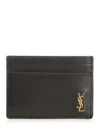 Saint Laurent Tiny Cassandre Card Holder Wallets Black In Black