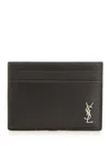 Saint Laurent Tiny Cassandre Card Holder Wallets Black In Black