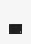 Saint Laurent Men Tiny Cassandre Cards Holder In Black