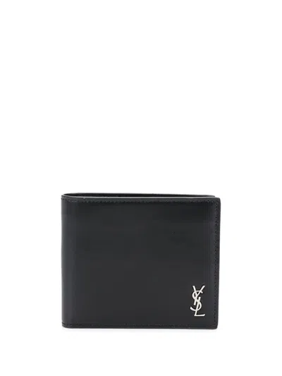 Saint Laurent Tiny Cassandre East/west Wallet Accessories In Black