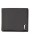 Saint Laurent Tiny Cassandre East/west Wallet In Black