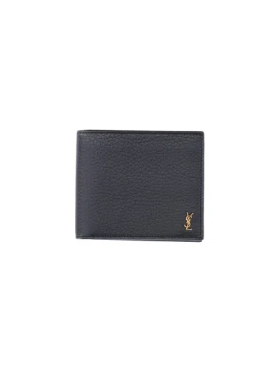 Saint Laurent "tiny Cassandre East/west" Wallet In Black