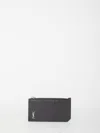 Saint Laurent Tiny Cassandre Fragments Cardholder In Brown