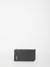 Saint Laurent Tiny Cassandre Fragments Cardholder In Gray