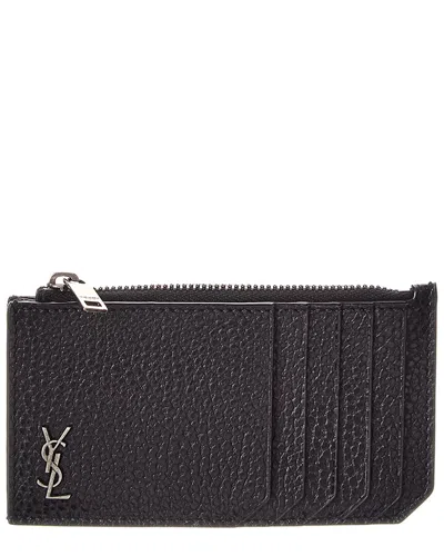 Saint Laurent Tiny Cassandre Fragments Leather Card Case