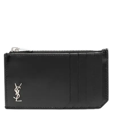 Saint Laurent Tiny Cassandre Leather Card Case