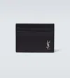 Saint Laurent Tiny Cassandre Leather Cardholder In Black