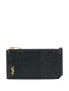 Saint Laurent Tiny Cassandre Logo Plaque Cardholder
