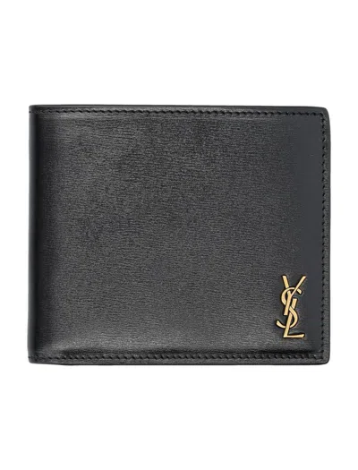 Saint Laurent Tiny Cassandre Wallet In Black