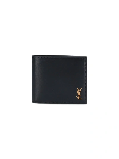Saint Laurent 'tiny Cassandre' Wallet In Black  