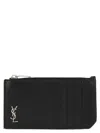 Saint Laurent Tiny Cassandre Fragments Cardholder In Black