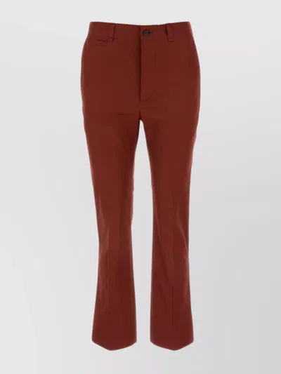 Saint Laurent Tiziano Pant With Belt Loops And Back Pockets In Red