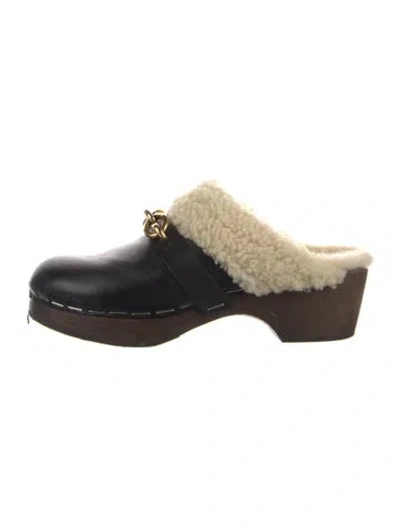 Pre-owned Saint Laurent Toff Leather Mules In Black