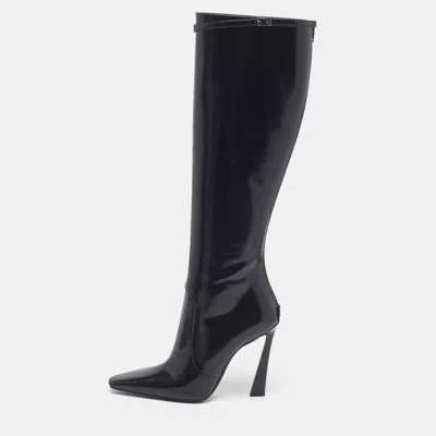 Pre-owned Saint Laurent Tom 110 Size 39.5 Black Leather Knee Length Boots