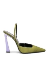 Saint Laurent Tom Slingback Pump In Lime Nero & Pery Lill