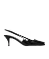 Saint Laurent 24 Slingback Pumps In Patent Leather In Black