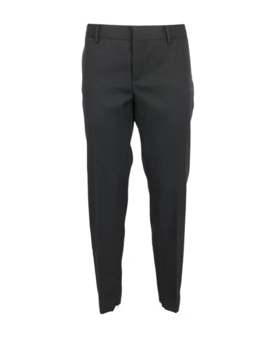 Saint Laurent Tonal Side Stripe Tuxedo Trousers In Black