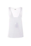 Saint Laurent Paris Women Canotta Henley In Popeline Di Cotone