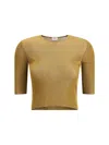 Saint Laurent Women Short-sleeved Top In Green