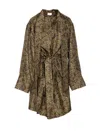 Saint Laurent Paisly Dress In Green