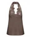 Saint Laurent Lace-embellished Silk Top
