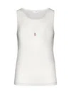Saint Laurent Canottiera Cassandre In Beige/rouge
