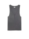 Saint Laurent Scoop-neck Silk Tank Top In Gray