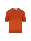 Saint Laurent T-shirt Sweater In Wool In Orange