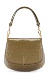 Saint Laurent Top Handle Crocodile Bag In Green