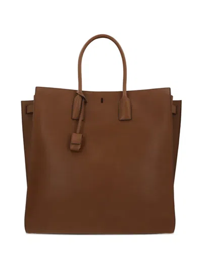 Saint Laurent Top-handles Leather Tote Bag In Brown