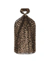 Saint Laurent Top Marcel Cravate In Leopard