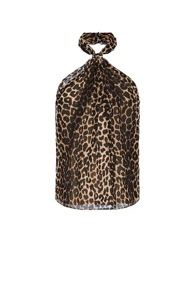 Saint Laurent Top Marcel Cravate In Leopard