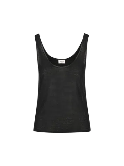 Saint Laurent Fitted Classic Tank Top In Black