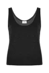 Saint Laurent Fitted Classic Tank Top In Noir Brillant