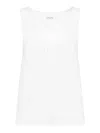 Saint Laurent Semi-sheer Henley Tank Top In Blanc