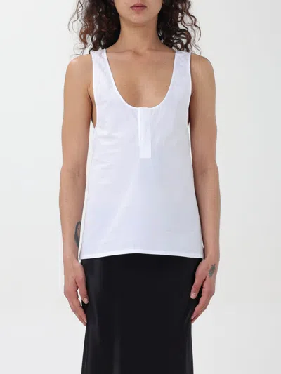 Saint Laurent Women's Henley Dinghy Top In White