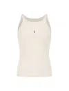 Saint Laurent Canottiera Cassandre In Cream